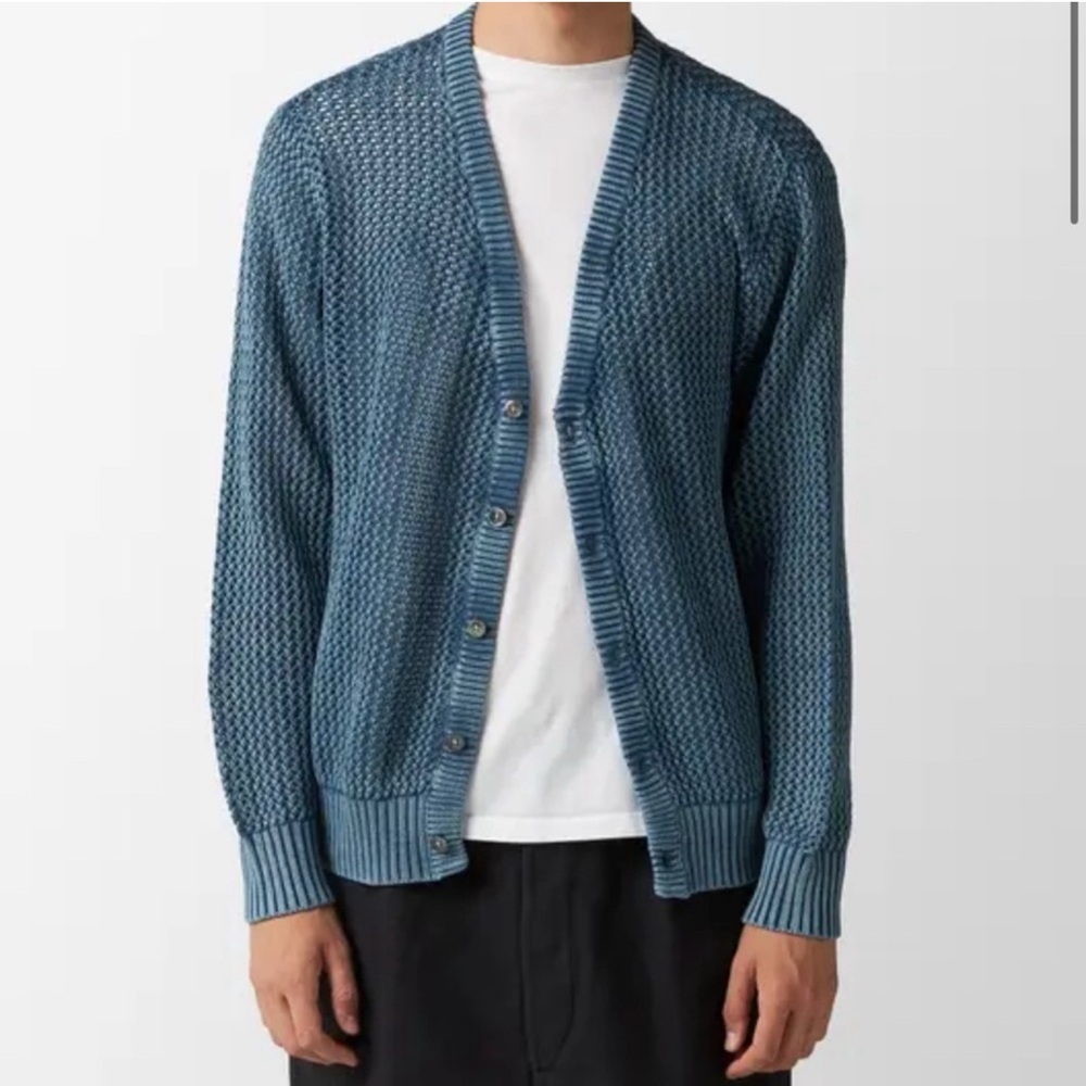 Stussy Textured Blue Cardigan Sweater